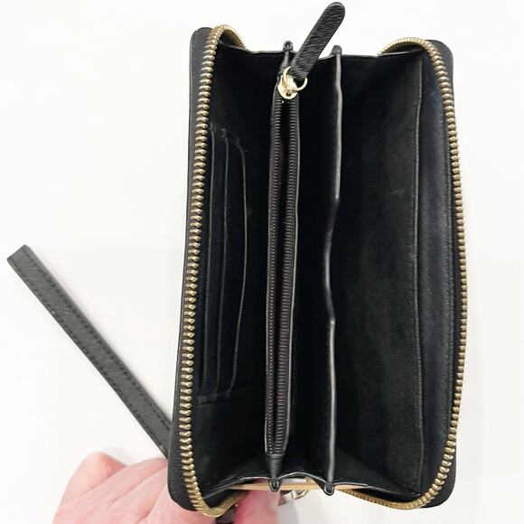 Michael Kors Multi Grain Wallet in Black and Gold Tone Hardware - Picture 3 of 9